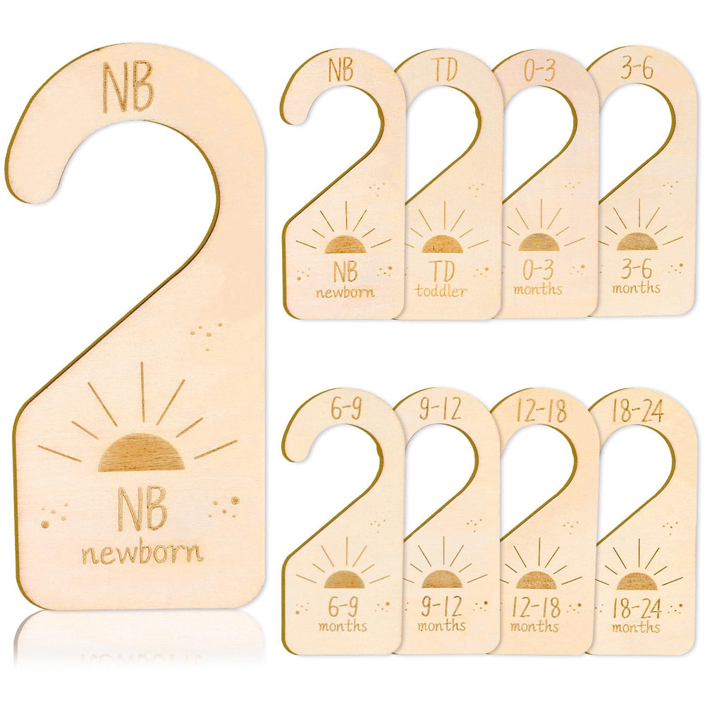 Whaline boho sun wooden baby closet divider for organized newborn outfits