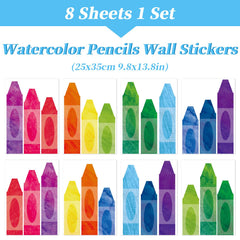 Whaline crayon wall decals waterproof design adds durable color to classrooms