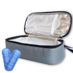 Whicozyfun insulated breastmilk cooler bag gray exterior highlighting portability for on-the-go moms