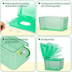 Whiidoom lid seal design keeps wipes moist and fresh between uses.