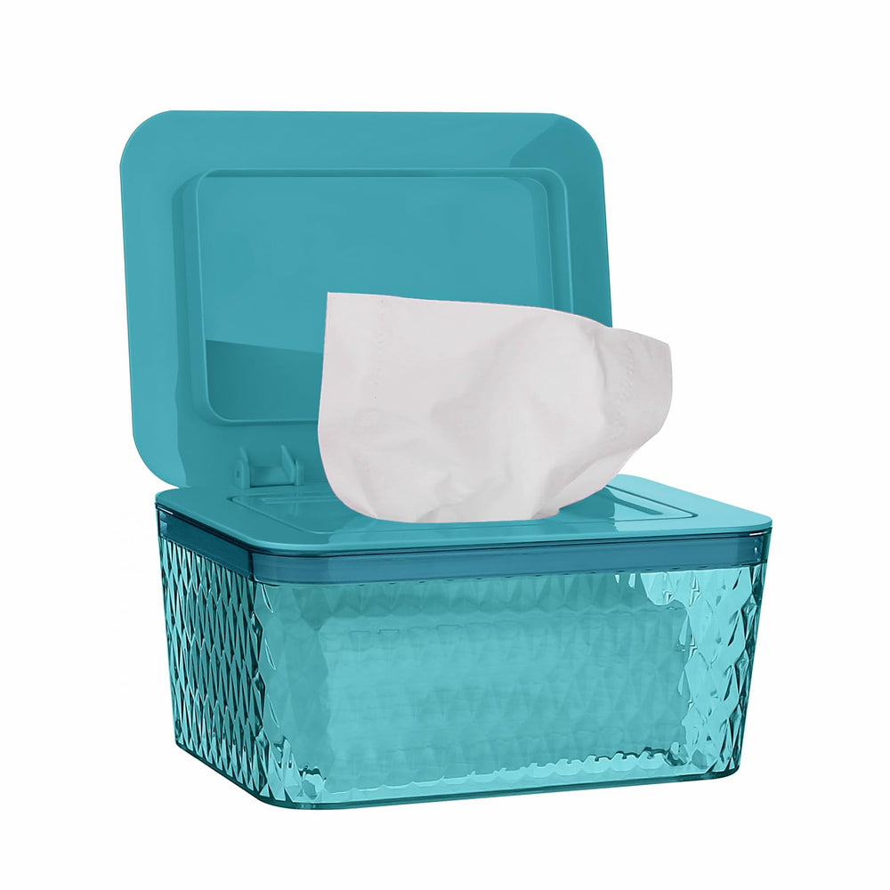 Whiidoom wipes dispenser with transparent body for easy visibility and refills.
