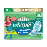WHISPER Ultra Clean Wings XL pack front view showing all-day protection.