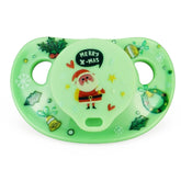 WhisperWilds green Santa pattern pacifier for festive comfort