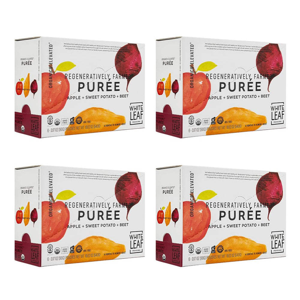 White Leaf Provisions pouch with apple, sweet potato and beet for wholesome baby nutrition on the go