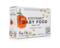 White Leaf Provisions unsweetened peach-oat puree pouch for babies