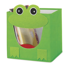 Whitmor Frog Collapsible Cube with magnetic mouth for quick access.