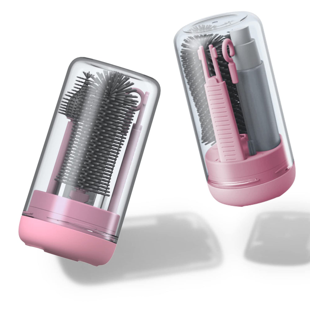 WHNL travel bottle brush with extendable handle for easier on-the-go cleaning.