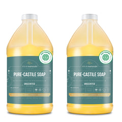 WHOLENATURALS Pure Castile Soap unscented bottle with pump for gentle everyday cleansing.