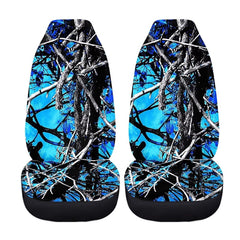 Whosucclay Blue Camo Oak seat cover stitching detail shows durability and refined edges.