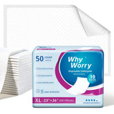 WhyWorry bed pad top surface shows soft, breathable protection for skin comfort.