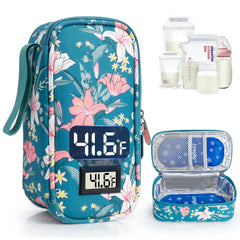 WIBOND breast milk cooler bag with real time display shows live temperature for transport