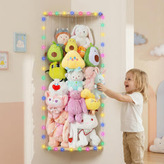 WIBOND stuffed animal storage corner holder keeps plushies visible and accessible for kids.