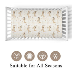 Wicbfdfv 28x52 inch fitted crib sheet with deep pocket for secure fit.