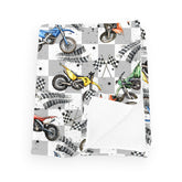 Wicbfdfv race car flag blanket with checkered design offers cozy baby comfort.