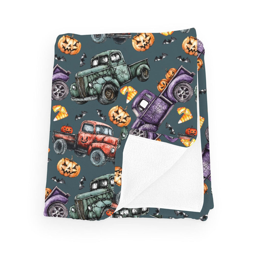 Wicbfdfv watercolor Halloween truck blanket for newborns keeps baby cozy.