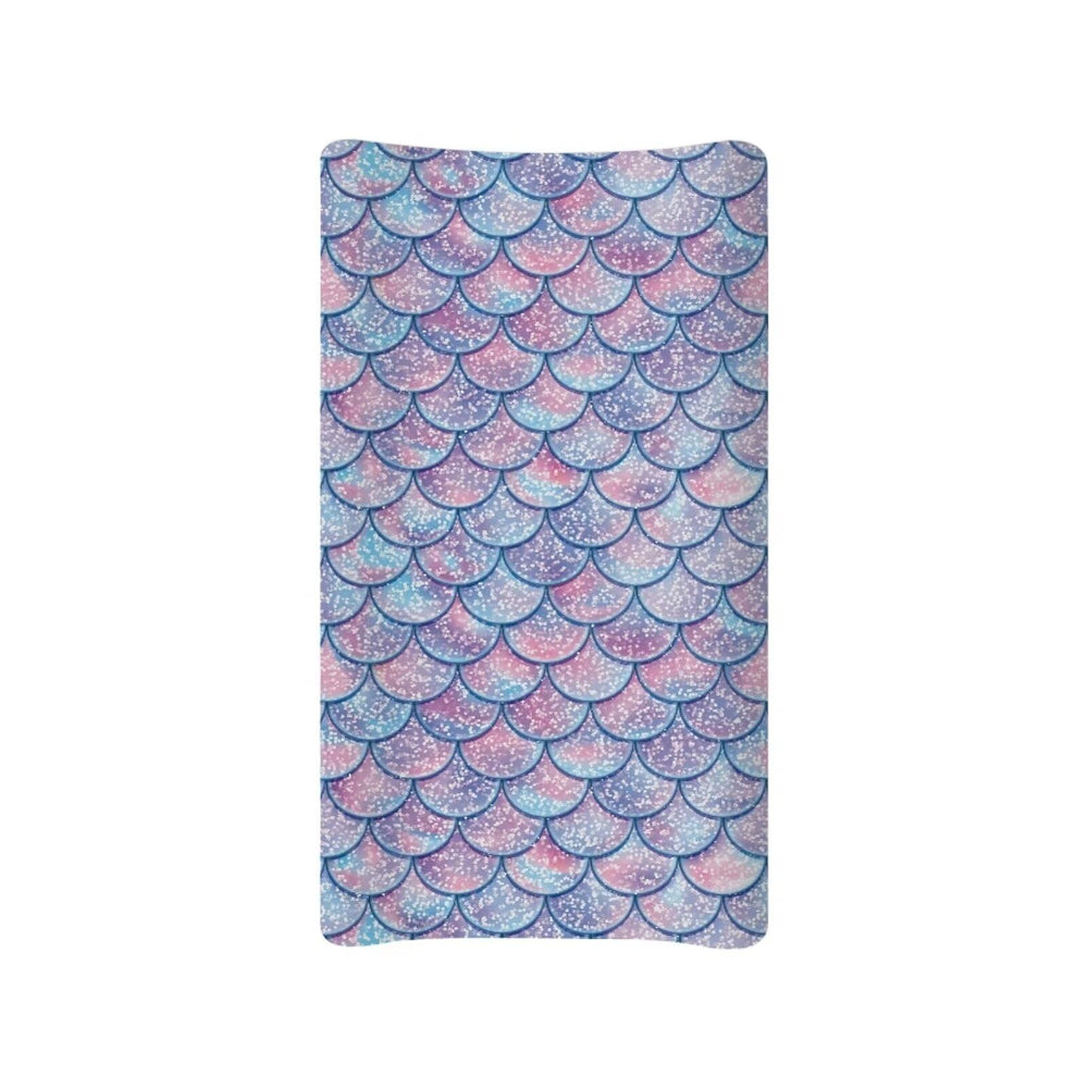 Wideasale Mermaid pattern changing pad cover in 32x16 adds soft comfort during diaper changes.