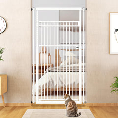 WIDERSAFER extra tall cat gate side view shows height adjustability for stairs and doors