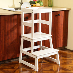 Wiifo kids kitchen step stool white finish complements modern kitchens