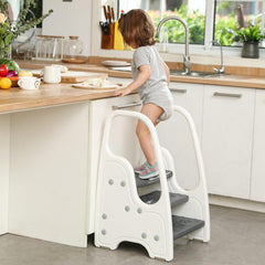 Wiifo adjustable 3-step stool grows with your child for various tasks.