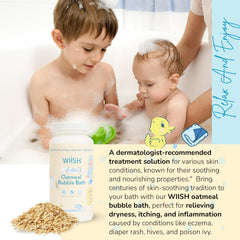 WIISH Baby Oatmeal Bubble Bath with Aloe vera powder calms and hydrates
