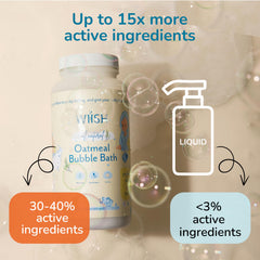 WIISH Baby Oatmeal Bubble Bath lavender powder adds calming aroma for bedtime routine