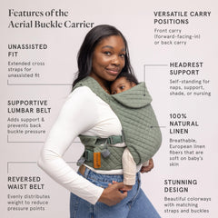 WildBird Aerial Buckle Carrier back view highlights versatile front or back carry.
