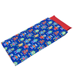 Wildkin robots nap mat cover folded edge detail for protection