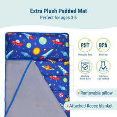 Soft microfiber nap mat ideal for preschool naptime.