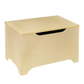 Wildkin wooden toy box storage chest with a sturdy lid for safe play and easy organization.