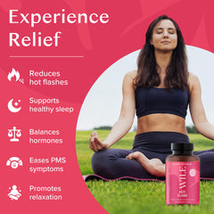 WILE Menopause & Perimenopause Supplements — Hot Flash Relief, Sleep Support, Kudzu Root | 30 Servings