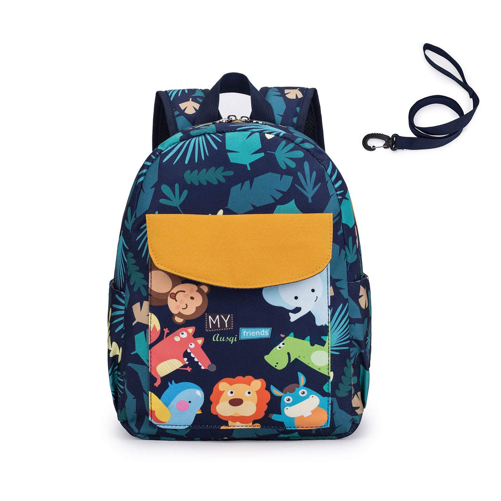 Willikiva cute zoo 2D backpack front view, ideal for daily preschool adventures.
