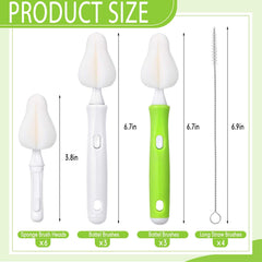 Willinglong interchangeable nipple brush handles provide secure grip for versatile cleaning.