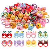 WillingTee 80Pcs baby hair ties pack with varied colors for quick kid hairstyles.