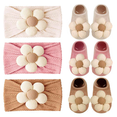 WillingTee floral baby socks close-up showing soft knit and cute design
