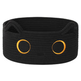 WILLITAT black cat toy basket with embroidered face for tidy toy storage