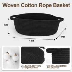 Willitat cotton-rope basket with handles soft storage for toys and more