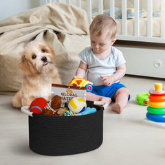 Willitat dog toy bin with handles close-up emphasizing transport ease