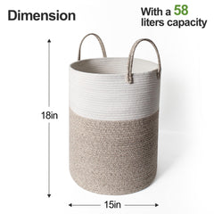 Willitat large woven laundry basket side view highlighting tall design for blankets