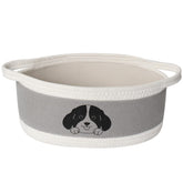 Willitat small dog toy basket with cotton rope keeps toys neatly organized.
