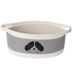 Willitat small dog toy basket with cotton rope keeps toys neatly organized.