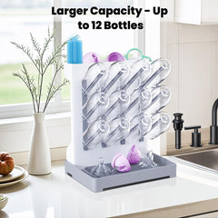 WillMall bottle drying rack vertical-space-saving design keeps counter tidy and accessible.