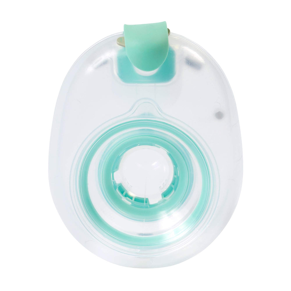 Willow 360 reusable milk container in side view, compact for discreet pumping.