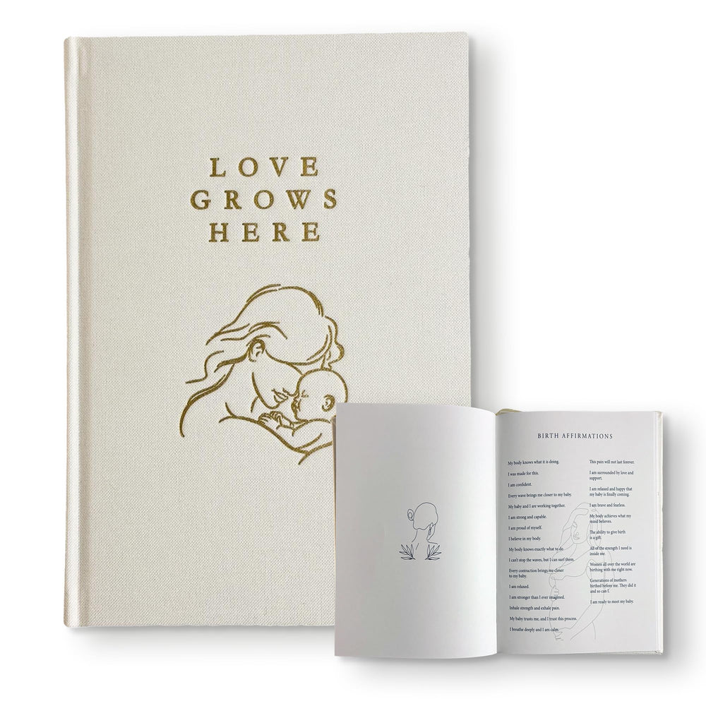 Willow Bear LLC pregnancy journal cover showing timeless linen design for a lasting keepsake