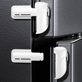 WILZEIMY 2-pack fridge lock front view with two-button design for easy safety