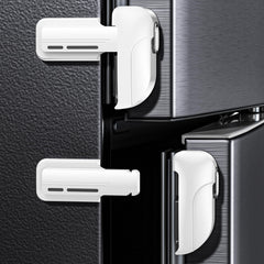 WILZEIMY 2-pack fridge lock front view with two-button design for easy safety