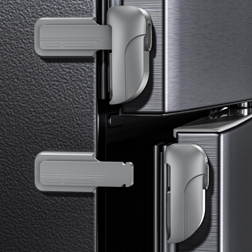 WILZEIMY fridge lock two-buttons release secures door easily for adults.