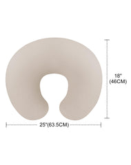 Wimist Rabbit-A beige nursing pillow cover back view, breathable fabric friendly to sensitive skin