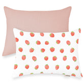 Wimist toddler pillowcase 2-pack strawberry pattern on soft fabric.