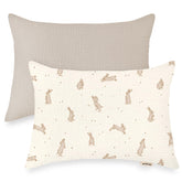 Wimist Rabbit Beige pillowcase with envelope closure keeps pillow secure.