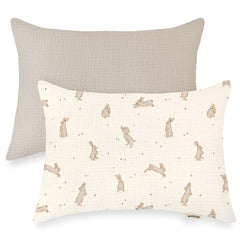 Wimist Rabbit Beige pillowcase with envelope closure keeps pillow secure.